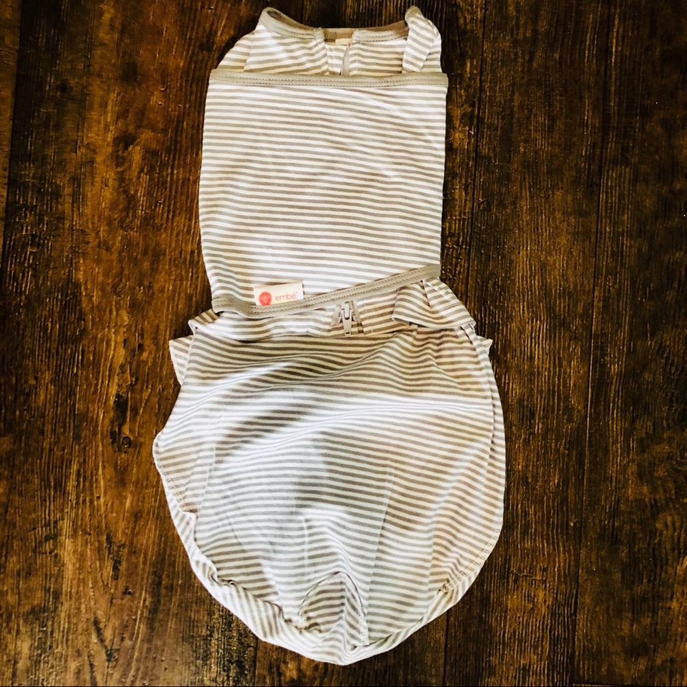 SOLD! Embe Classic 2-Way Swaddle - Grey Stripe